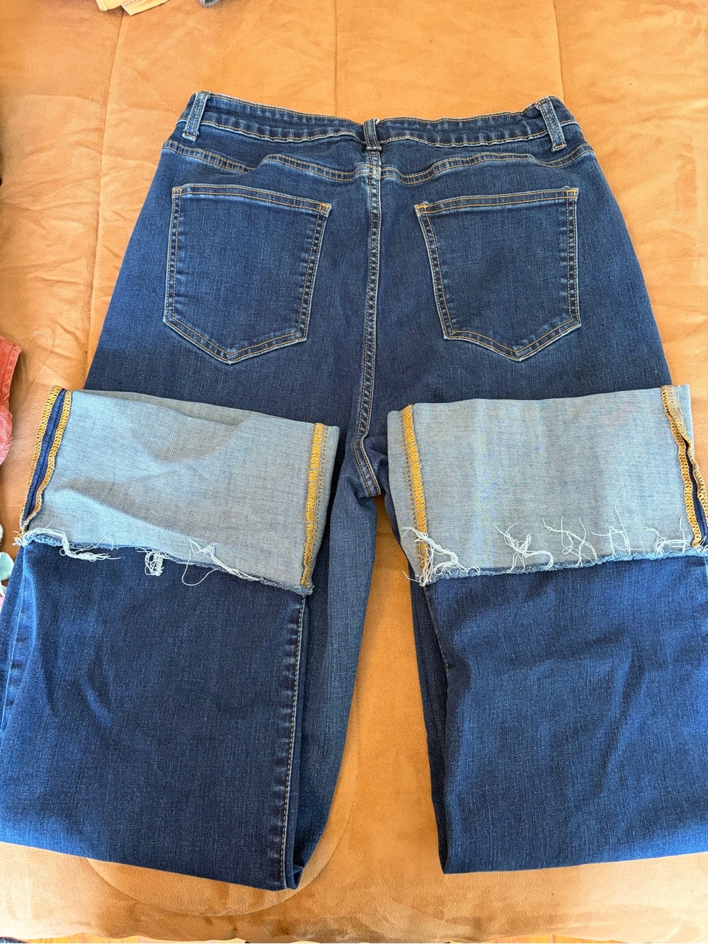 Cuffed Ankle-Length Women’s Jeans in Dark Blue